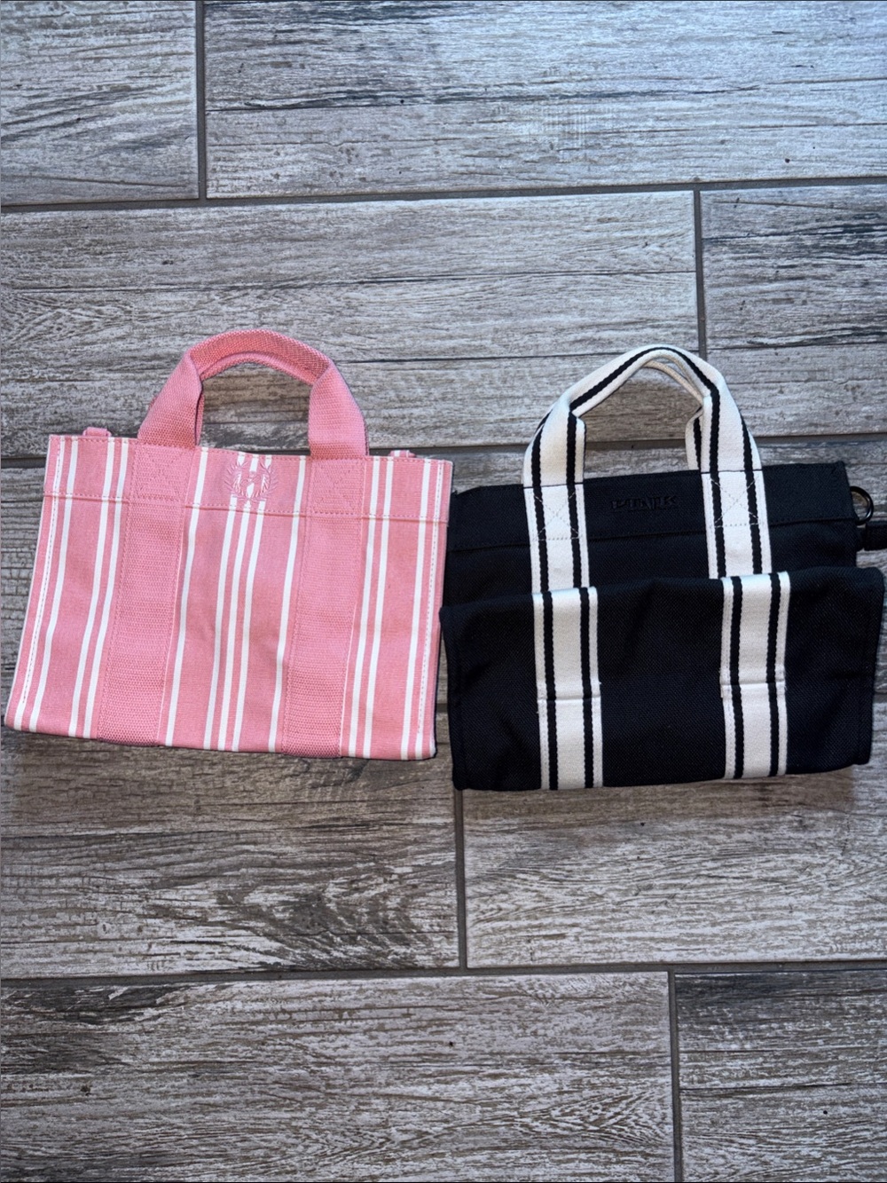 Two Pink mini totes